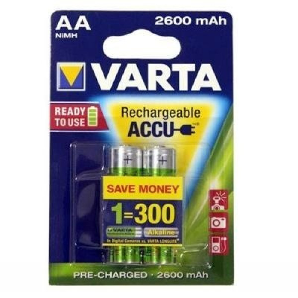 Аккумулятор VARTA RECHARGEABLE ACCU AA 2600mAh BLI 2 NI-MH (READY 2 USE)